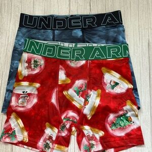 New Boy's UNDER ARMOUR Set Of 2 Polyester Blend  Boxer Brief size M